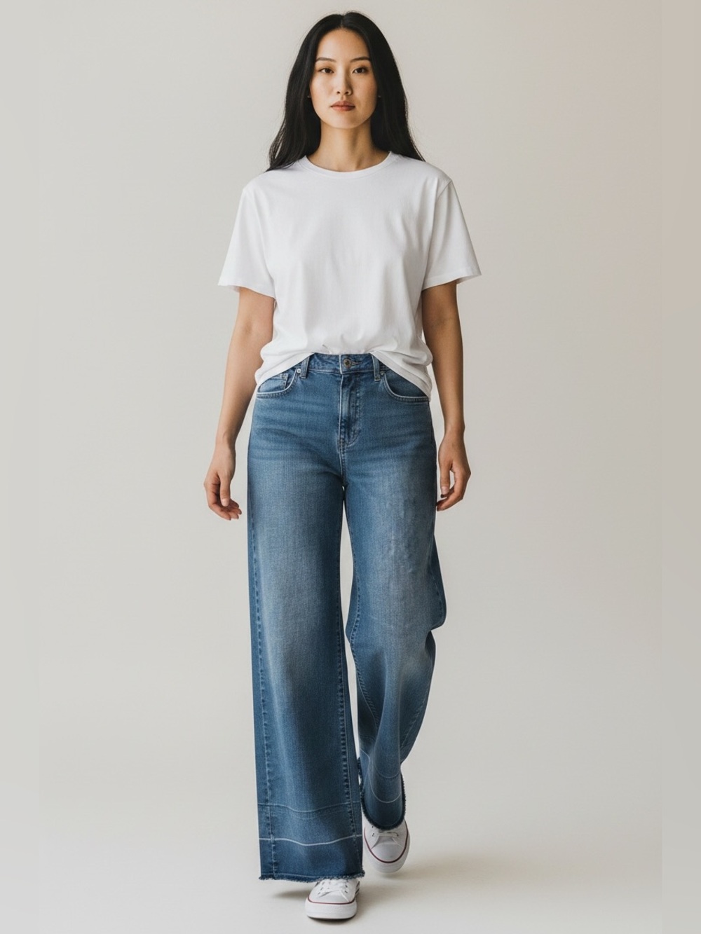 LOGO by Lori Goldstein Regular Length Wide Full-Length Jeans Released Hem 4 Tall